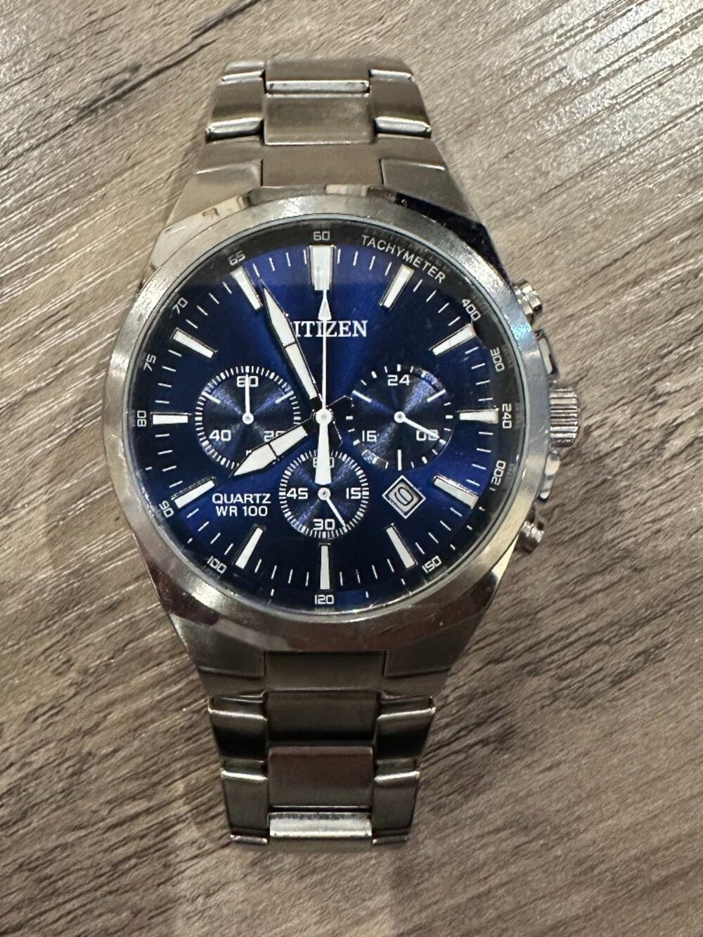 Chronograph Steel Blue Face Citizen Watch